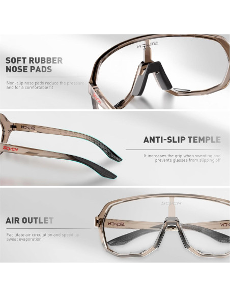 Gafas de Ciclismo Fotoquímicas SCVCN UV400 para Deportes