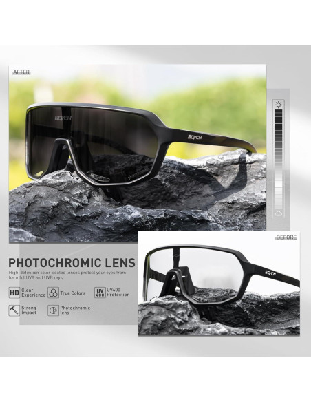 Gafas de Ciclismo Fotoquímicas SCVCN UV400 Antideslizantes