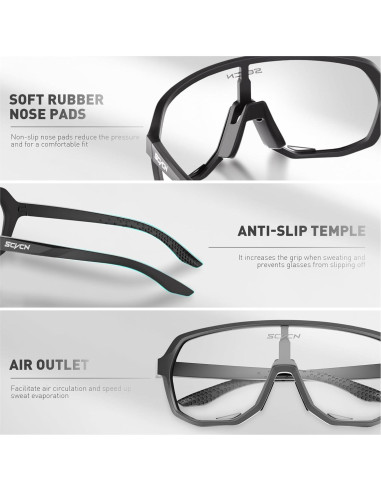 Gafas de Ciclismo Fotoquímicas SCVCN UV400 Antideslizantes
