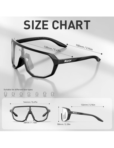 Gafas de Ciclismo Fotoquímicas SCVCN UV400 Antideslizantes
