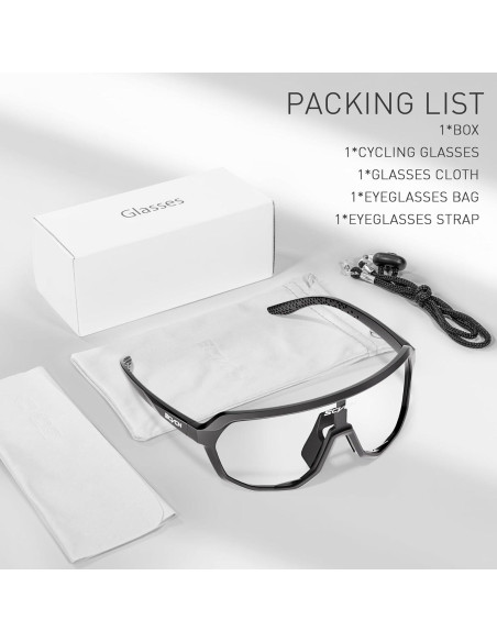 Gafas de Ciclismo Fotoquímicas SCVCN UV400 Antideslizantes