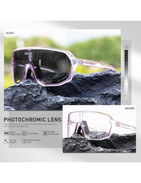 Gafas de Ciclismo Fotoquímicas SCVCN UV400 Antideslizantes