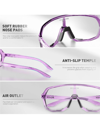 Gafas de Ciclismo Fotoquímicas SCVCN UV400 Antideslizantes