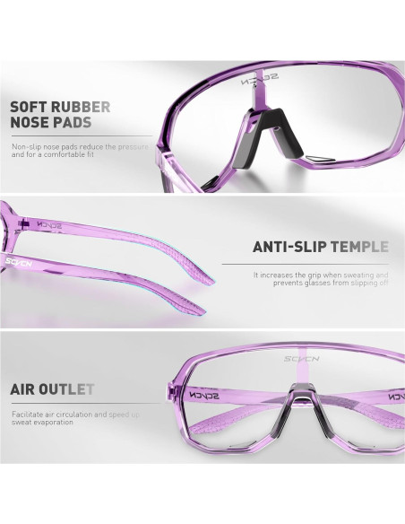 Gafas de Ciclismo Fotoquímicas SCVCN UV400 Antideslizantes