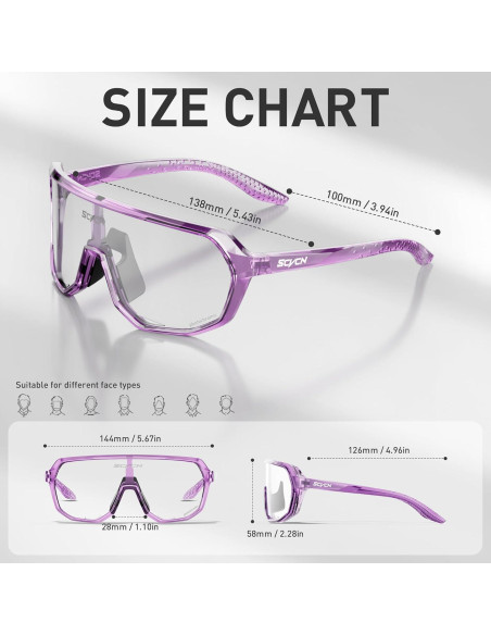 Gafas de Ciclismo Fotoquímicas SCVCN UV400 Antideslizantes