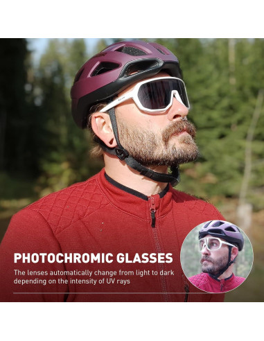 Gafas de Ciclismo Fotoquímicas SCVCN UV400 Antideslizantes