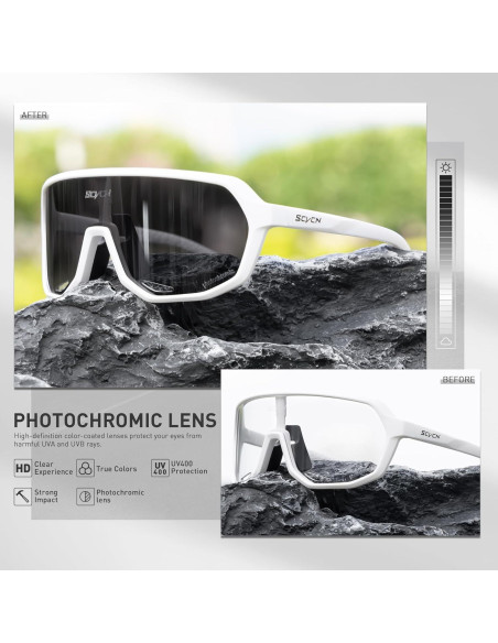 Gafas de Ciclismo Fotoquímicas SCVCN UV400 Antideslizantes