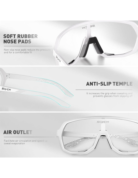 Gafas de Ciclismo Fotoquímicas SCVCN UV400 Antideslizantes