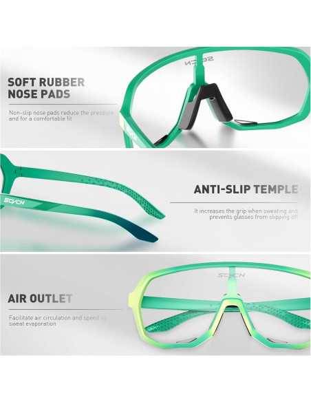 Gafas de Ciclismo SCVCN Fotoquímicas UV400 Antideslizantes