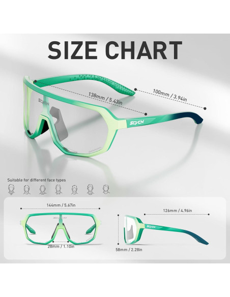Gafas de Ciclismo SCVCN Fotoquímicas UV400 Antideslizantes
