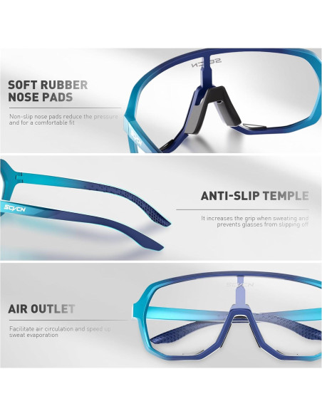 Gafas de Ciclismo Fotoquímicas SCVCN UV400 Antideslizantes