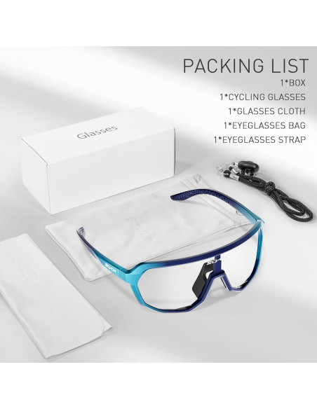 Gafas de Ciclismo Fotoquímicas SCVCN UV400 Antideslizantes