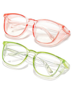 Gafas de Seguridad SQIMZAR Antiempañamiento UV Verde/Rosa
