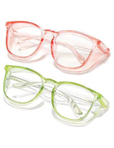 Gafas de Seguridad SQIMZAR Antiempañamiento UV Verde/Rosa