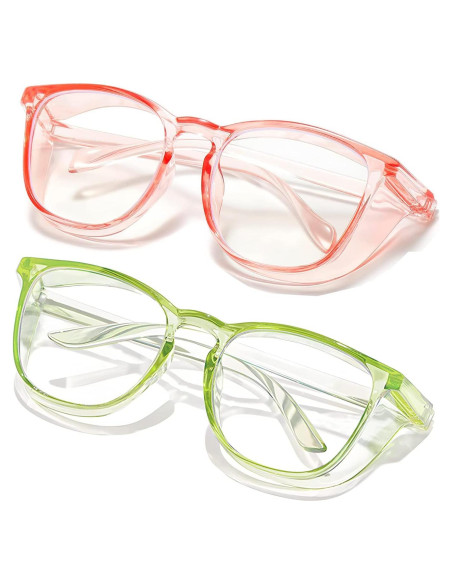 Gafas de Seguridad SQIMZAR Antiempañamiento UV Verde/Rosa