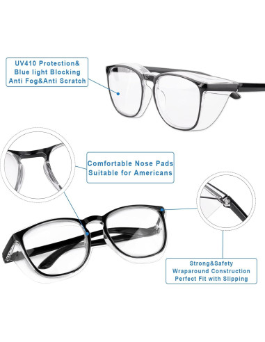 Gafas de Seguridad SQIMZAR Antiempañamiento y UV