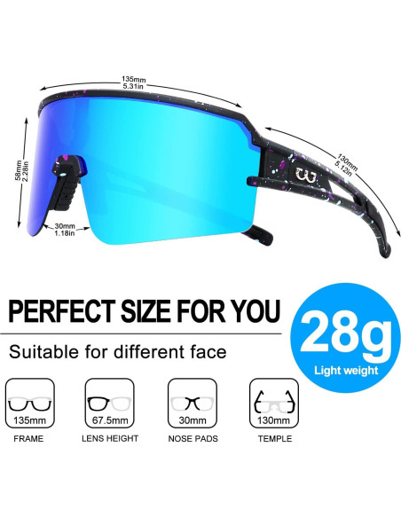Gafas de Ciclismo AVV Polarizadas UV400 Azul Cielo