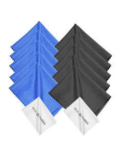 Paño de Microfibra Eco-Fused 12 Piezas 15x18cm Azul/Negro