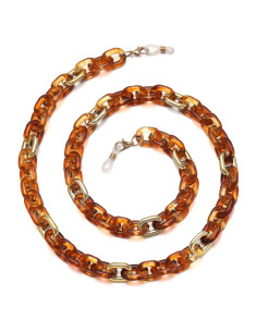 Cadena de Gafas Acrílico Marrón para Mujeres