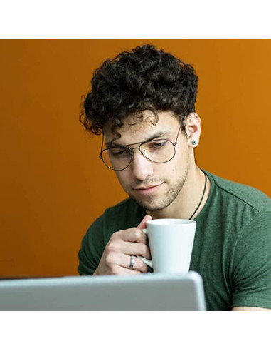 Gafas de Aviador HJSTES con Lente Anti Luz Azul