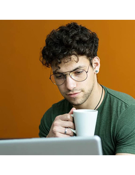 Gafas de Aviador HJSTES con Lente Anti Luz Azul