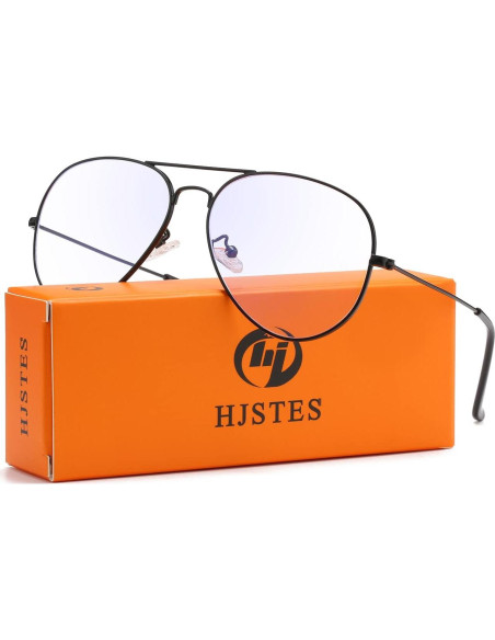 Gafas de Aviador HJSTES Lentes Transparentes Anti Luz Azul
