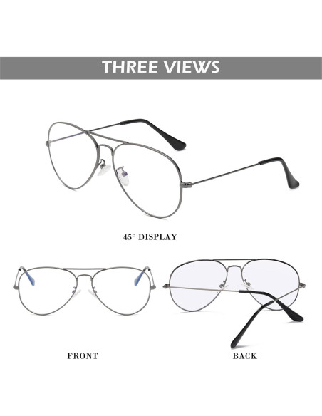 Gafas de Aviador HJSTES con Lente Anti Luz Azul