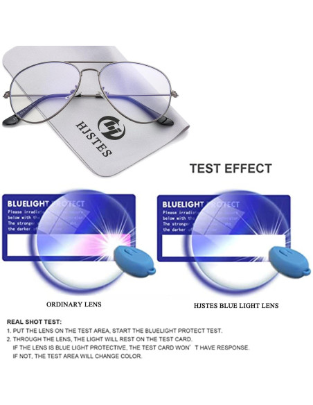 Gafas de Aviador HJSTES con Lente Anti Luz Azul