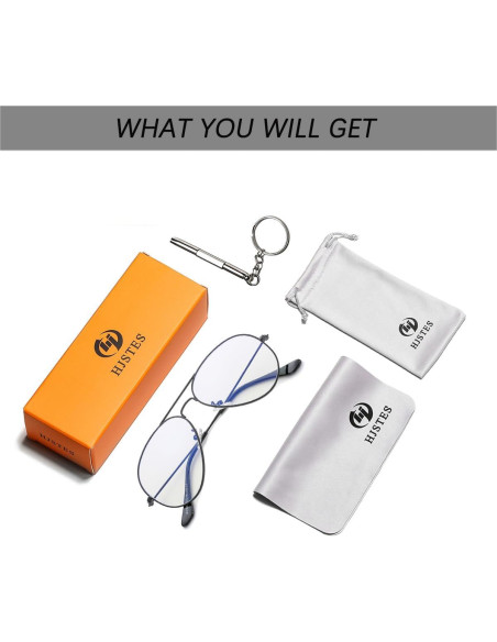 Gafas de Aviador HJSTES Lentes Transparentes Anti Luz Azul