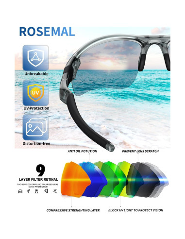 Gafas de sol deportivas Rosemal 7121A polarizadas UV400