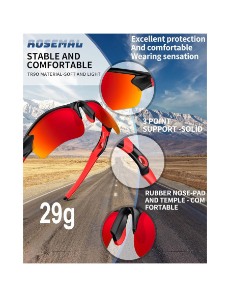 Gafas de sol deportivas Rosemal 7121A polarizadas UV400