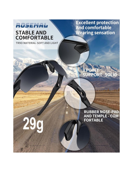 Gafas de sol deportivas Rosemal 7121A polarizadas UV400