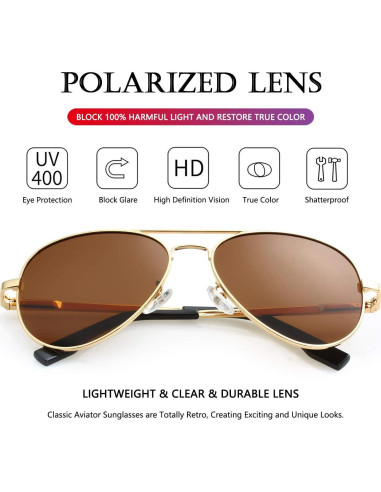 Gafas de sol AIEYEZO aviador polarizadas UV400 unisex