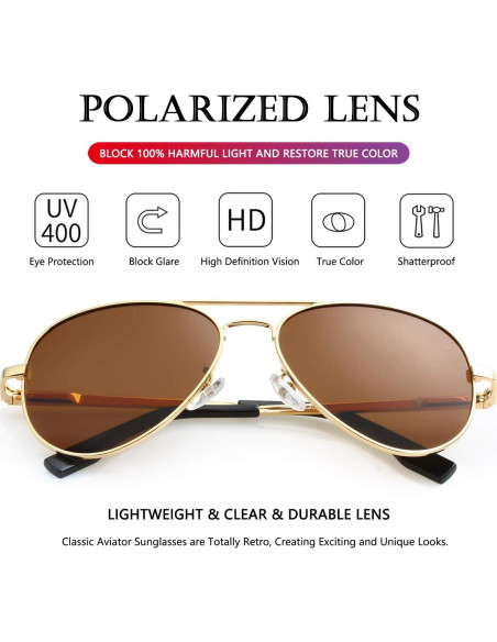 Gafas de sol AIEYEZO aviador polarizadas UV400 unisex