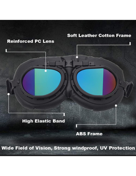 Gafas de Moto Vintage Peicees con Lentes Anti-impacto Gafas de Moto Vintage Peicees con Lentes Anti-impacto