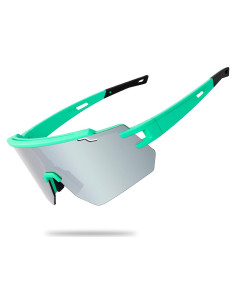 Gafas de Ciclismo VEWOE Polarizadas UV400 Verde y Plata