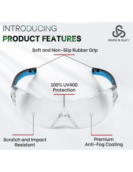 Gafas de Seguridad MORK&SUKY Anti-Niebla UV400 Resistentes
