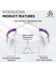 Gafas de Seguridad MORK&SUKY Antivaho UV400 Ligeras 2