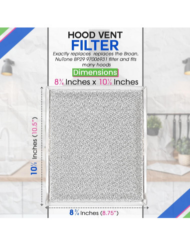 Filtro de Campana Extractora Bagean 20.32 x 24.13 cm Aluminio