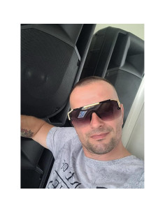 Gafas de sol cuadradas AIEYEZO con lente plana 72mm 2