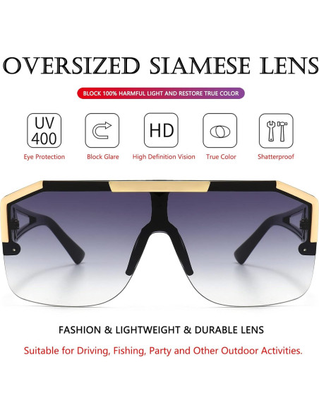 Gafas de sol cuadradas AIEYEZO con lente plana 72mm