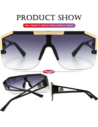 Gafas de sol cuadradas AIEYEZO con lente plana 72mm