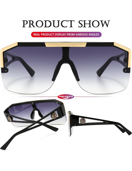 Gafas de sol cuadradas AIEYEZO con lente plana 72mm