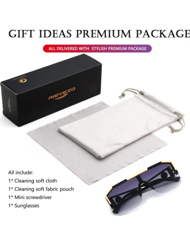 Gafas de sol cuadradas AIEYEZO con lente plana 72mm