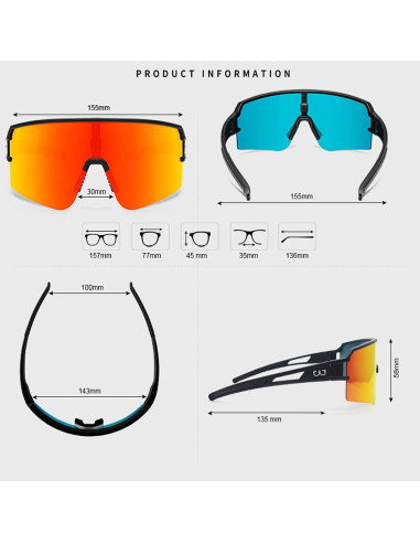 Gafas de sol polarizadas ZEMFAY UV400 para ciclismo y correr