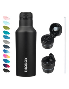 Botella de Agua Aislada BJPKPK 500ml Acero Inoxidable Negro