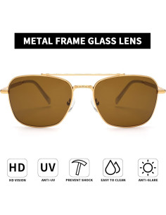 Gafas de Sol Aviador JIM HALO Lentes de Vidrio UV 2