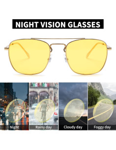 Gafas de Sol Aviador JIM HALO Lentes Amarillas Polarizadas 2