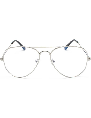 Gafas de Aviador EYLRIM Anti Luz Azul Unisex Plata