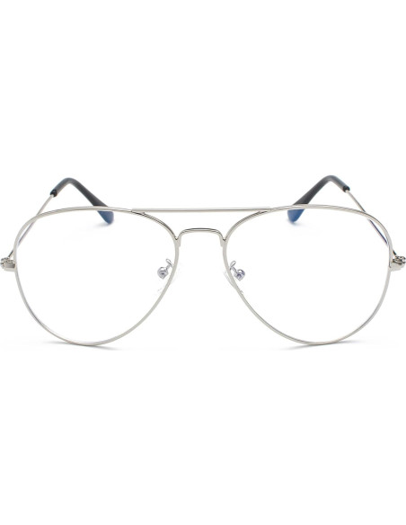 Gafas de Aviador EYLRIM Anti Luz Azul Unisex Plata